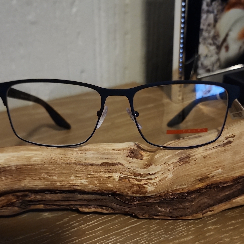 Prada Metal Frame Rectangle Eyeglasses